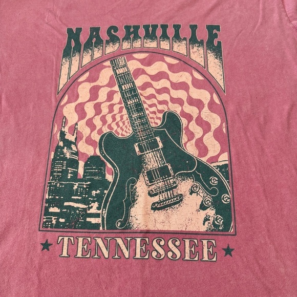 Nashville Tennessee Large Oversized Pink T-Shirt ~ Country Concert Festival NWOT - Picture 2 of 7